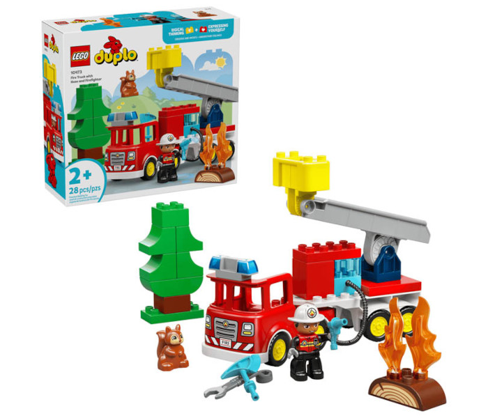 Igračka Lego kocke Duplo Fire Truck with Hose and Firefighter 2+