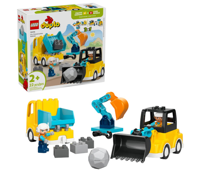 Igračka Lego kocke Duplo 3 in 1 Construction Vehicles  2+