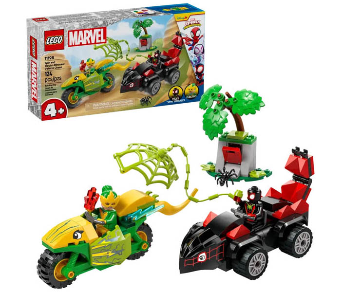 Igračka Lego kocke Marvel Spin and Electro Dinosaur Vehicle Chase 4+