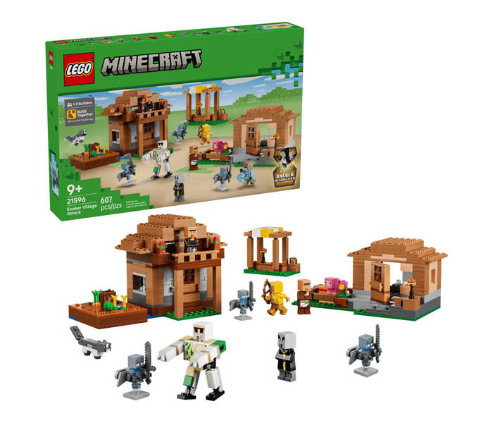 Igračka Lego kocke Minecraft® Evoker Village Attack 9+