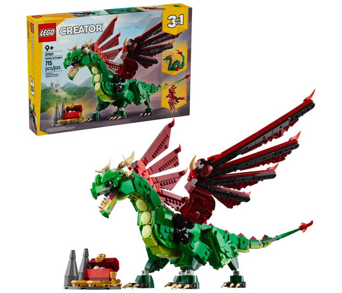 Igračka Lego kocke Creator 3-in-1 Medieval Dragon 9+