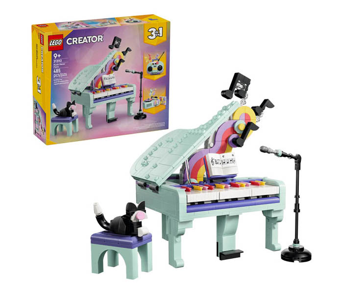 Igračka Lego kocke Creator 3-in-1 Music Decor Piano with Cat 9+