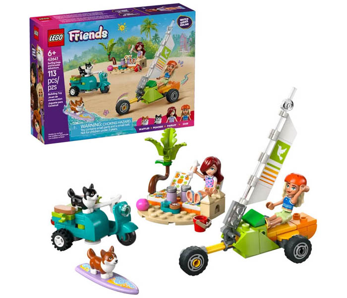 Igračka Lego kocke Friends Surfing Dogs and Scooter Adventure 6+