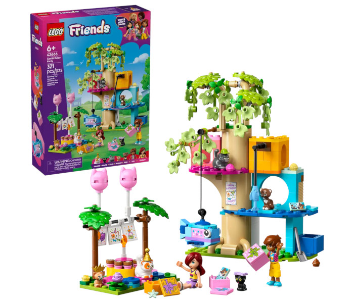 Igračka Lego kocke Friends Cat Birthday Party & Tree House 6+