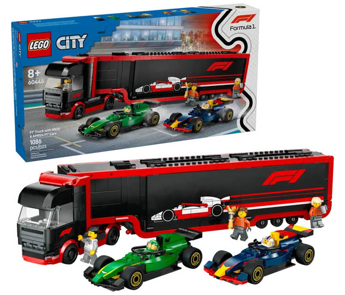Igračka Lego kocke City F1 Truck with RB20 & AMR24 F1 Cars 8+