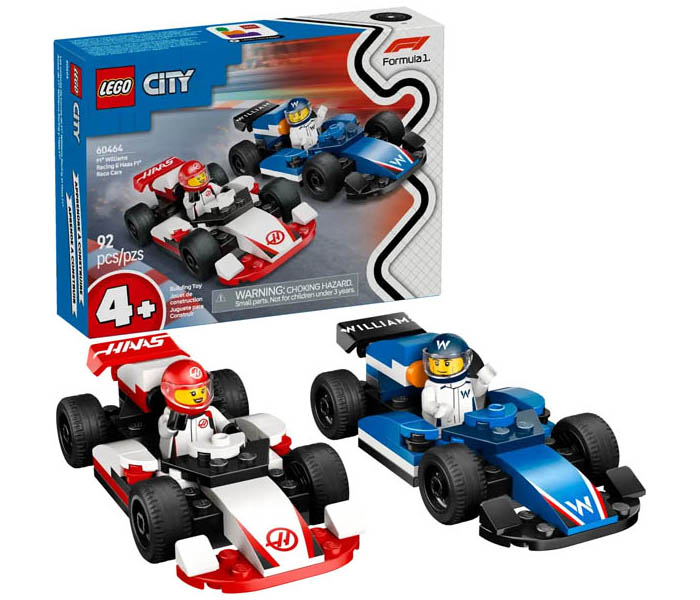 Igračka Lego kocke City F1 Williams Racing & Haas F1 Race Cars 4+