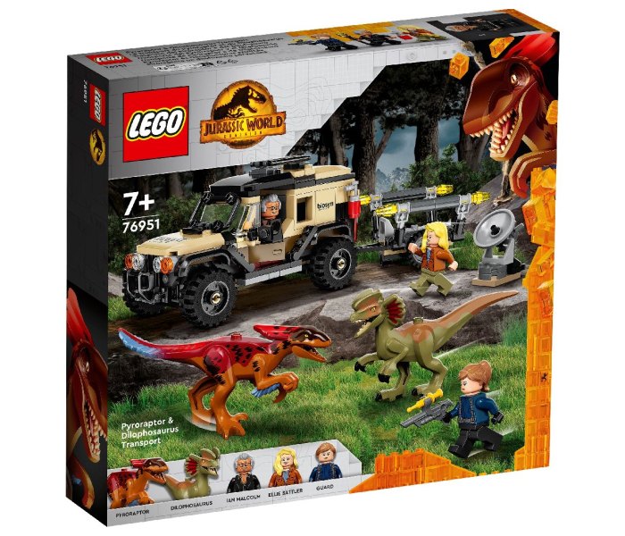 Igračka Lego kocke jurassic world pyroraptor and dilophosaurus transport
