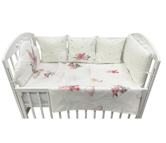 Posteljina kidzz 10 djelova zeka roza