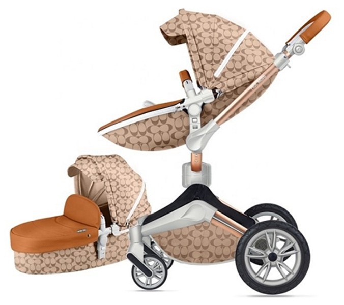 Kolica za bebe Hot mom set 2u 1 svijetlo braon