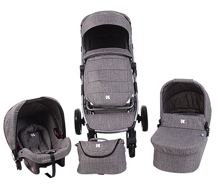 Kolica 3 u 1 Ugo dark grey melange