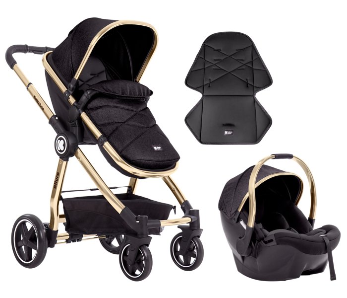 Kolica 3 u 1 Allure Black gold chrome