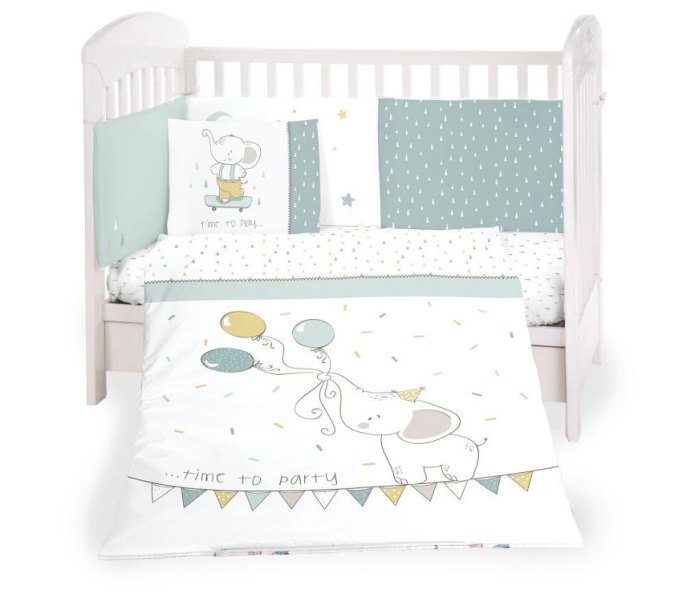 Set posteljina Kikkaboo šestodjelna 60/120 elephant time