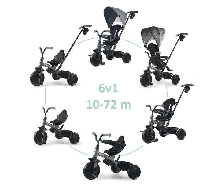 QPlay Triciklo Elite platinum sivo