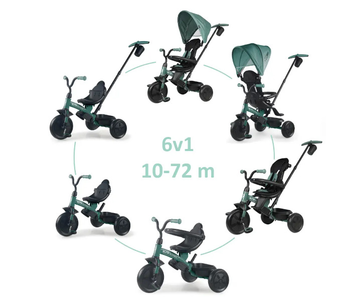 QPlay Triciklo Elite platinum zeleno