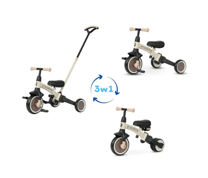 QPlay Triciklo 3u1 Stager braon