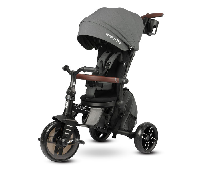 QPlay triciklo 8u1 Comfo max Eva T170,sivo