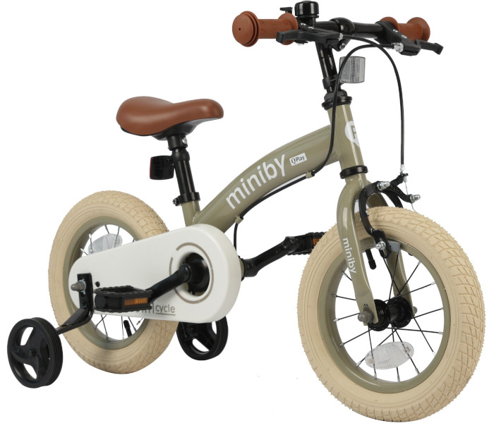 Q Play Biciklo Miniby 12 inc , sivo-zeleno