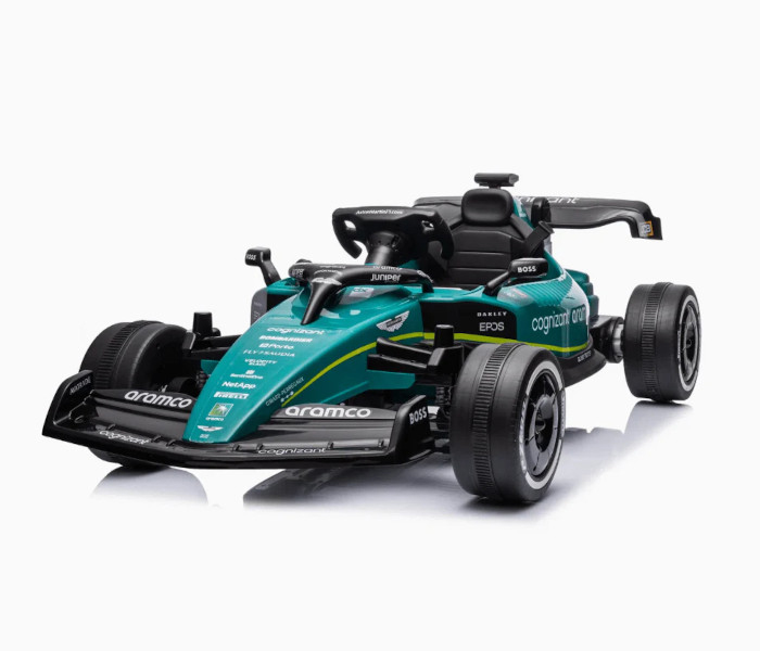 Auto na akumulator formula Aston Martin zelena