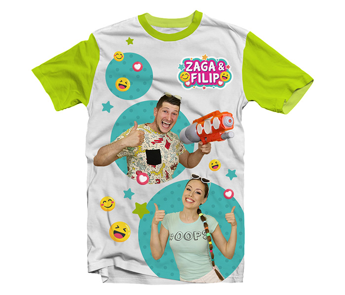 Djecija majica Zaga i Filip zelena, velicina 10 kratki rukav