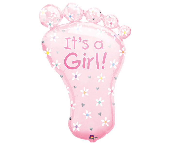 Balon od folije oblika Foot - It's a Girl