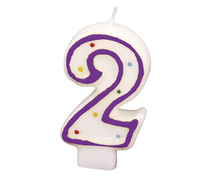 Svjećica za tortu broj 2 visine 7.3 cm