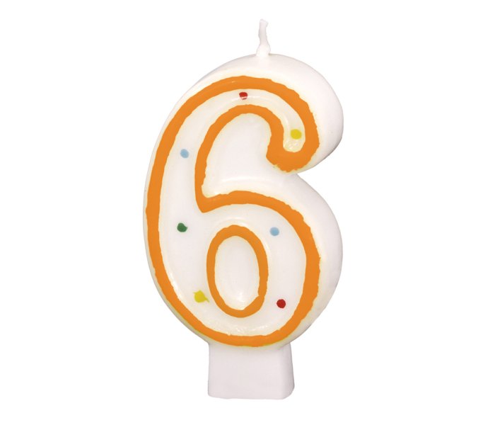 Svjećica za tortu broj 6 visine 7.3 cm