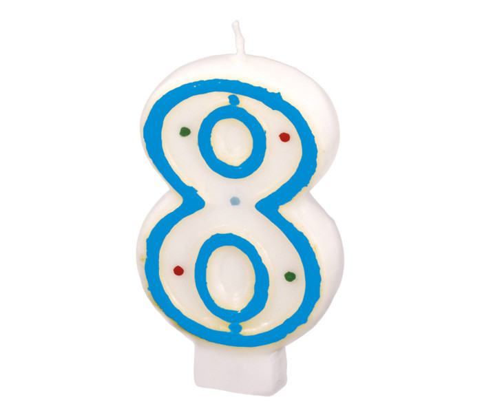 Svjećica za tortu broj 8 visine 7.3 cm
