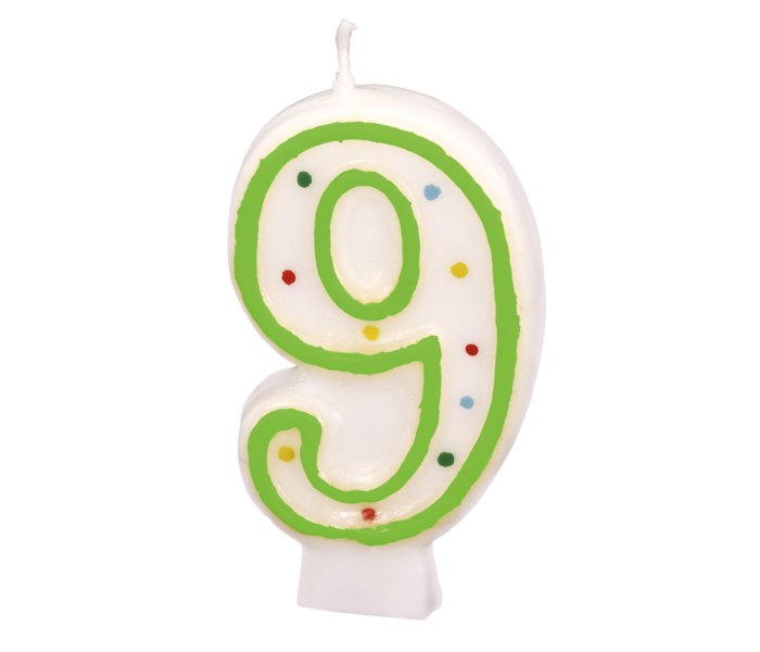 Svjećica za tortu broj 9 visine 7.3 cm