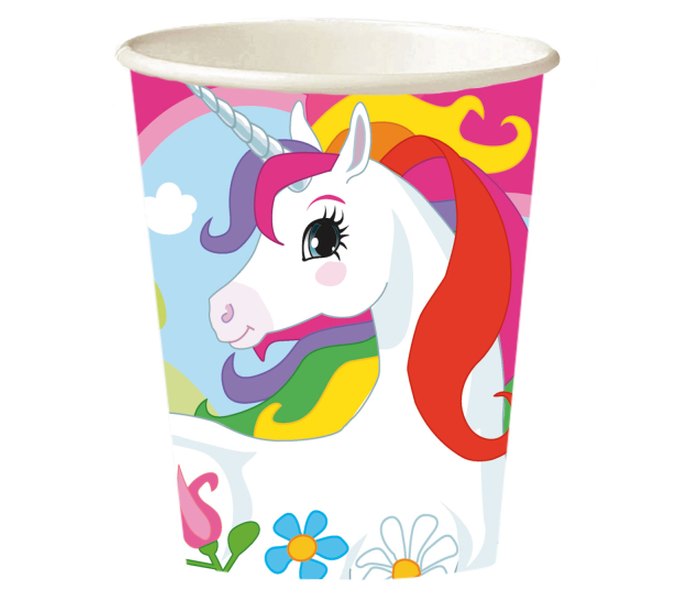 8 čaša Unicorn papir 250 ml
