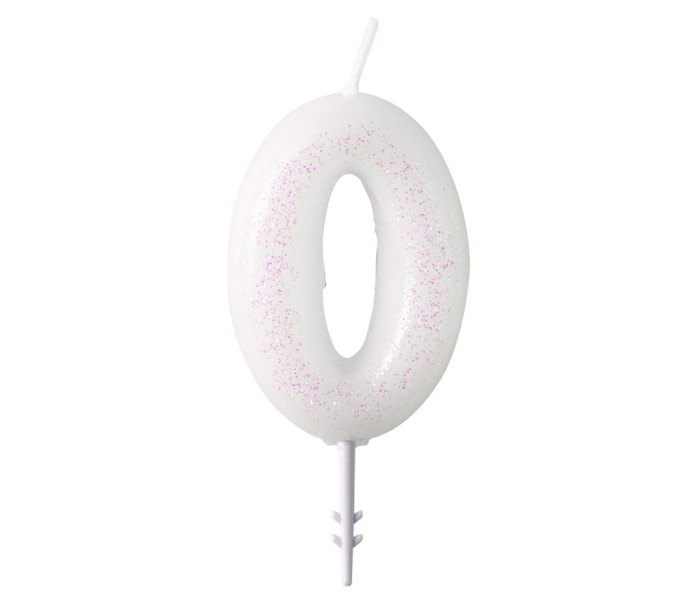 Svjećica za tortu broj 0 sjajna visine 6.5 cm