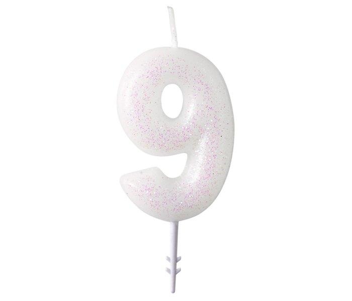 Svjećice za tortu broj 9 sjajne visine 6.5 cm