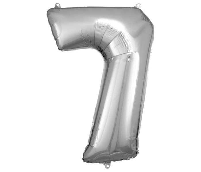 Veliki broj 7 srebrni balon od folije 57 cm x 86 cm