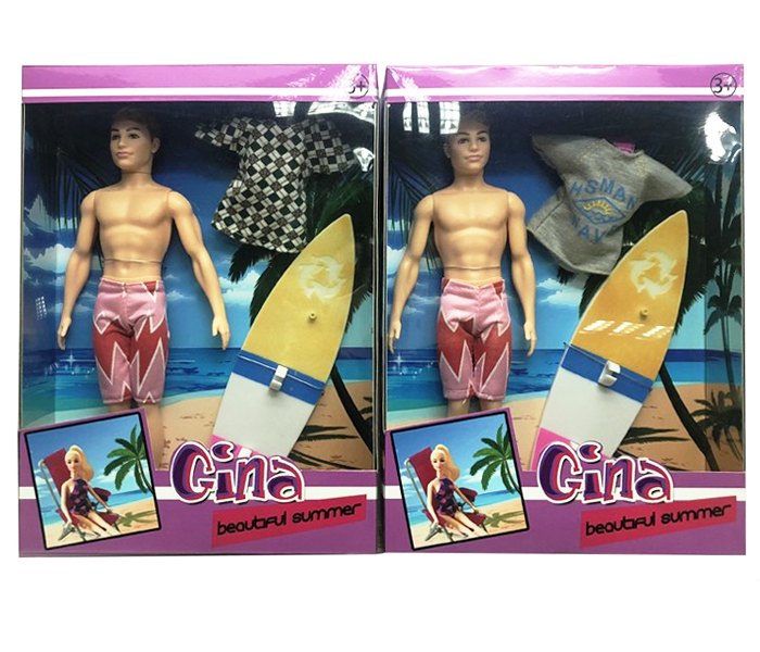 Igračka muška lutka sa daskom za surf