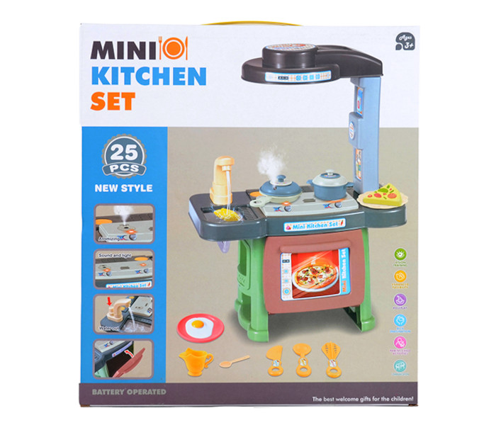 Igračka mini kuhinja sa dodacima, sa svjetlom i muzikom