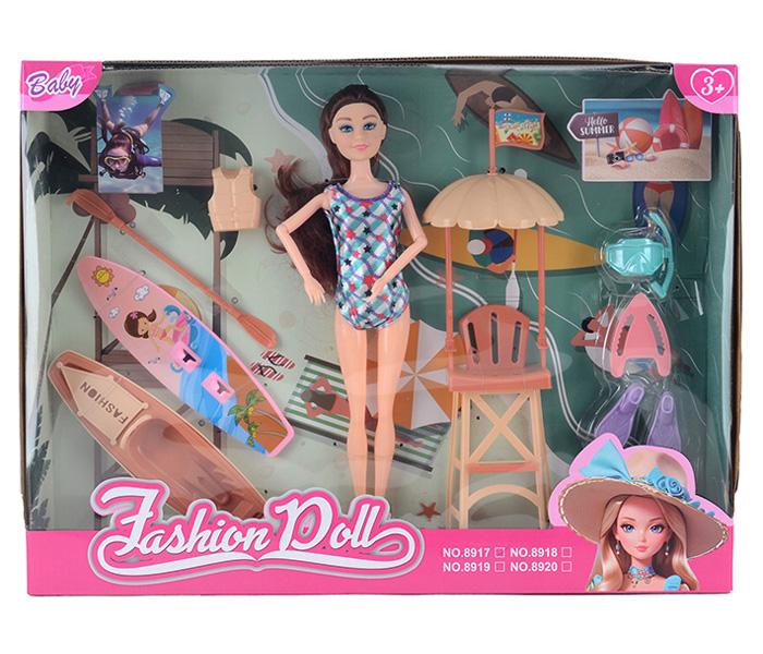 Lutka 11.5 inca set za plažu sa dodacima