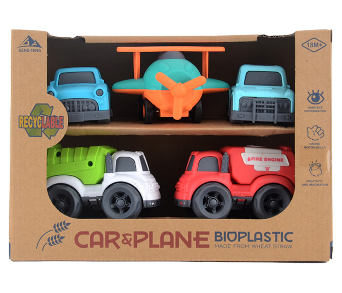 Igračka set 5 vozila od bioplastike