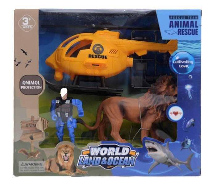 Igračka set za spašavanje životinja (helikopter)