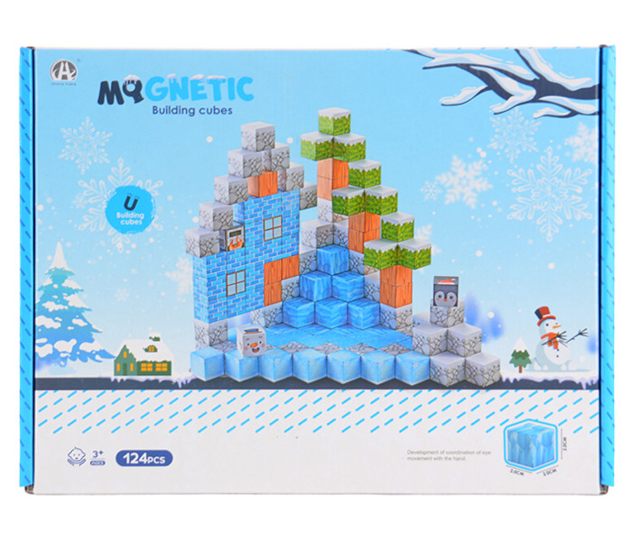 Igračka magnetne kocke 2cm - snijeg i led 124 kom
