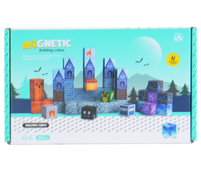 Igračka magnetne kocke 2cm  - zamak 60 kom