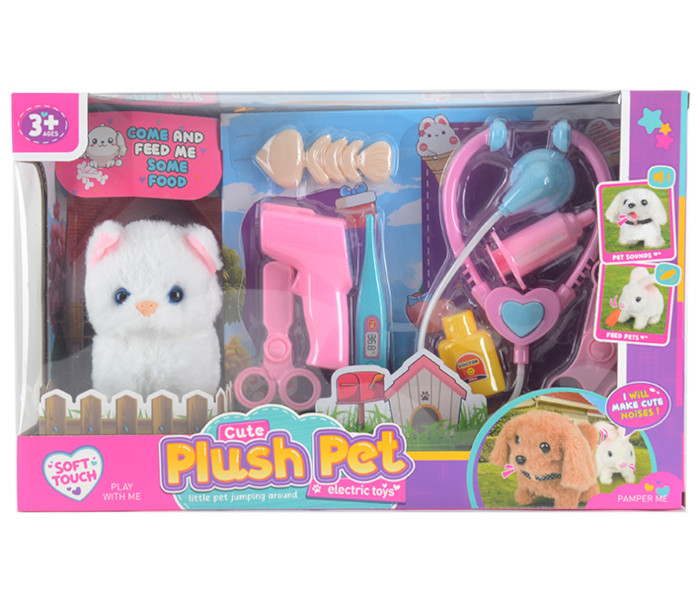 Plišana maca koji hoda, sa zvukom, i doktorski set