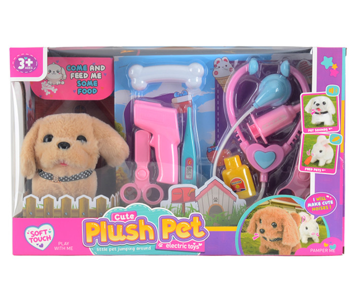 Plišani pas koji hoda, sa zvukom, i doktorski set