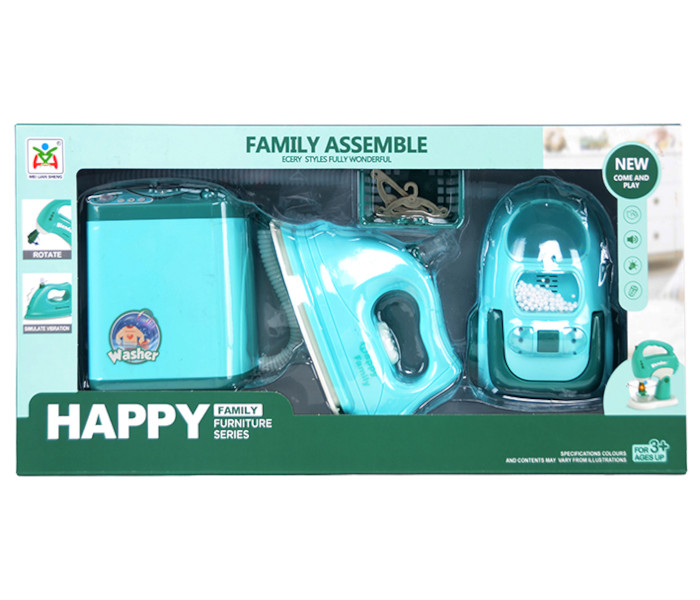 Igračka set mašina za pranje veša, usisivač i pegla sa svijetlom i muzikom