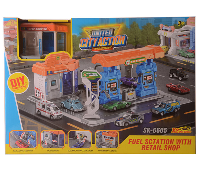 Igračka benzinska pumpa sa automobilima