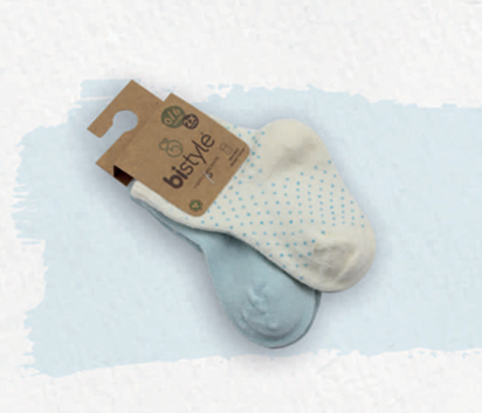 Čarapice za bebu BiStyle 2 komada 12-24 plave-bež