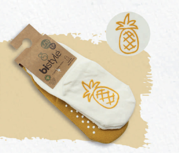 Čarapice za bebu BiStyle neklizajuće 2 komada , 06-12-oker-bež