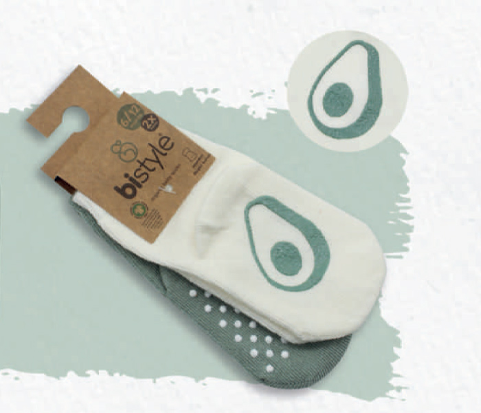 Čarapice za bebu BiStyle neklizajuće 2 komada , 24-36-plave-bež