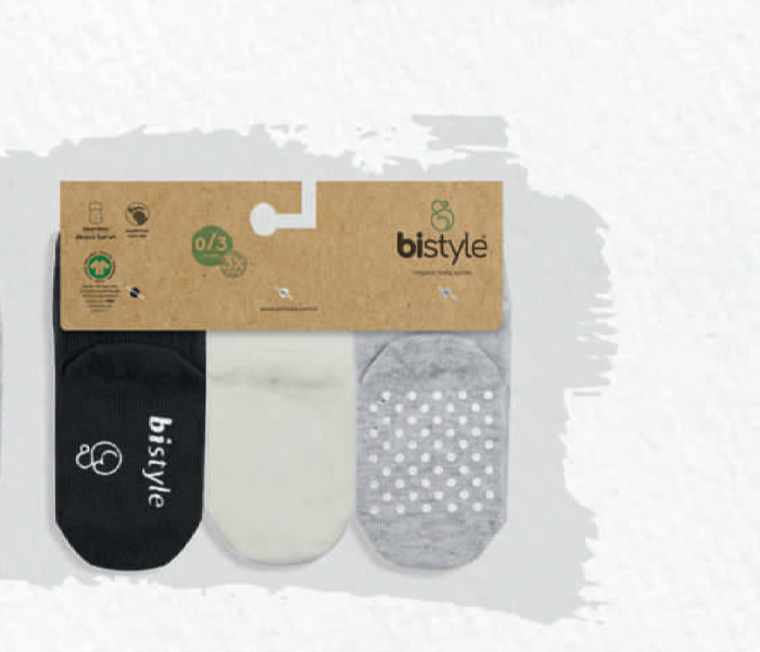 Čarapice za bebu BiStyle neklizajuće 3 komada , 12-24-crna
