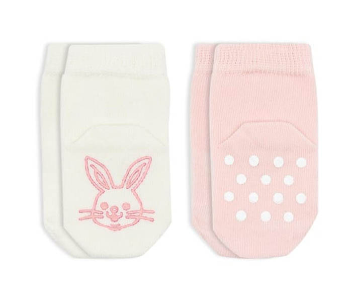 Čarapice za bebe BiStyle neklizajuće 2/1 ,roze-bež-24-36