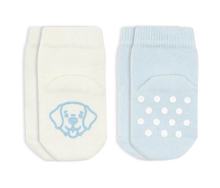 Čarapice za bebe BiStyle neklizajuće 2/1 ,plave-bež-24-36