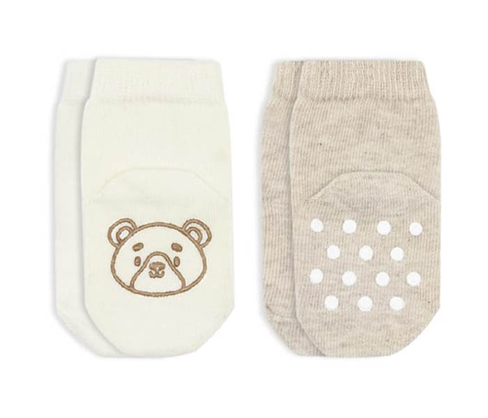 Čarapice za bebe BiStyle neklizajuće 2/1 ,bež-24-36